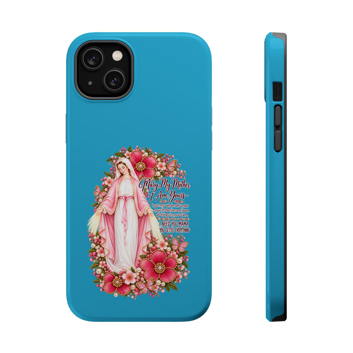 Religious Floral Phone Case — 'Blessed Virgin' Magnetic Impact-Resistant Case