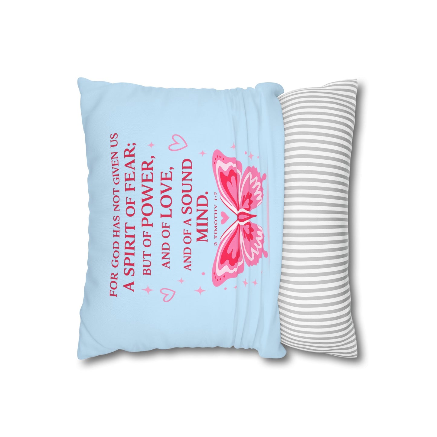 Christian Decorative Pillow — "Riding with Jesus & a Full Tank of Faith" Blue Car Throw Pillow