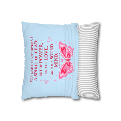 Christian Decorative Pillow — "Riding with Jesus & a Full Tank of Faith" Blue Car Throw Pillow