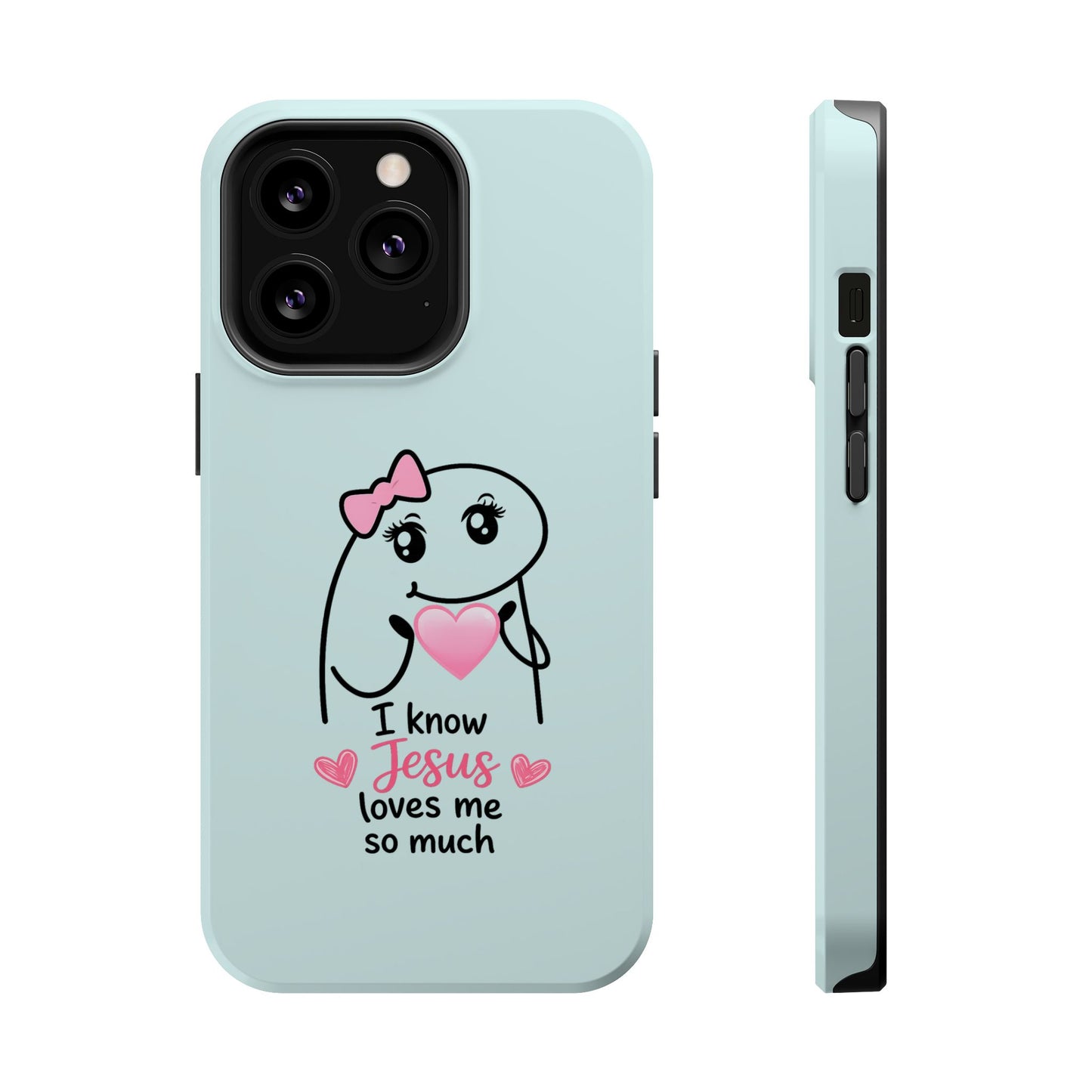 Christian Cute Heart Phone Case — "I Know Jesus Loves Me So Much" Magnetic Impact-Resistant Case