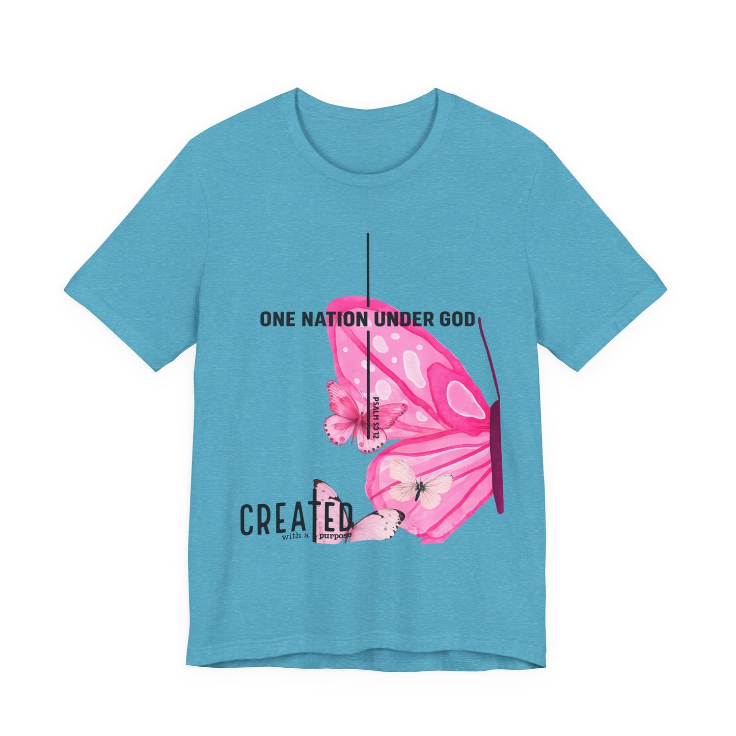 Created Butterfly T-Shirt — "One Nation Under God" Christian Inspirational Tee