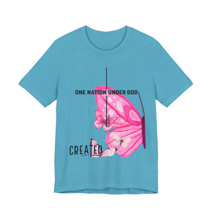 Created Butterfly T-Shirt — "One Nation Under God" Christian Inspirational Tee