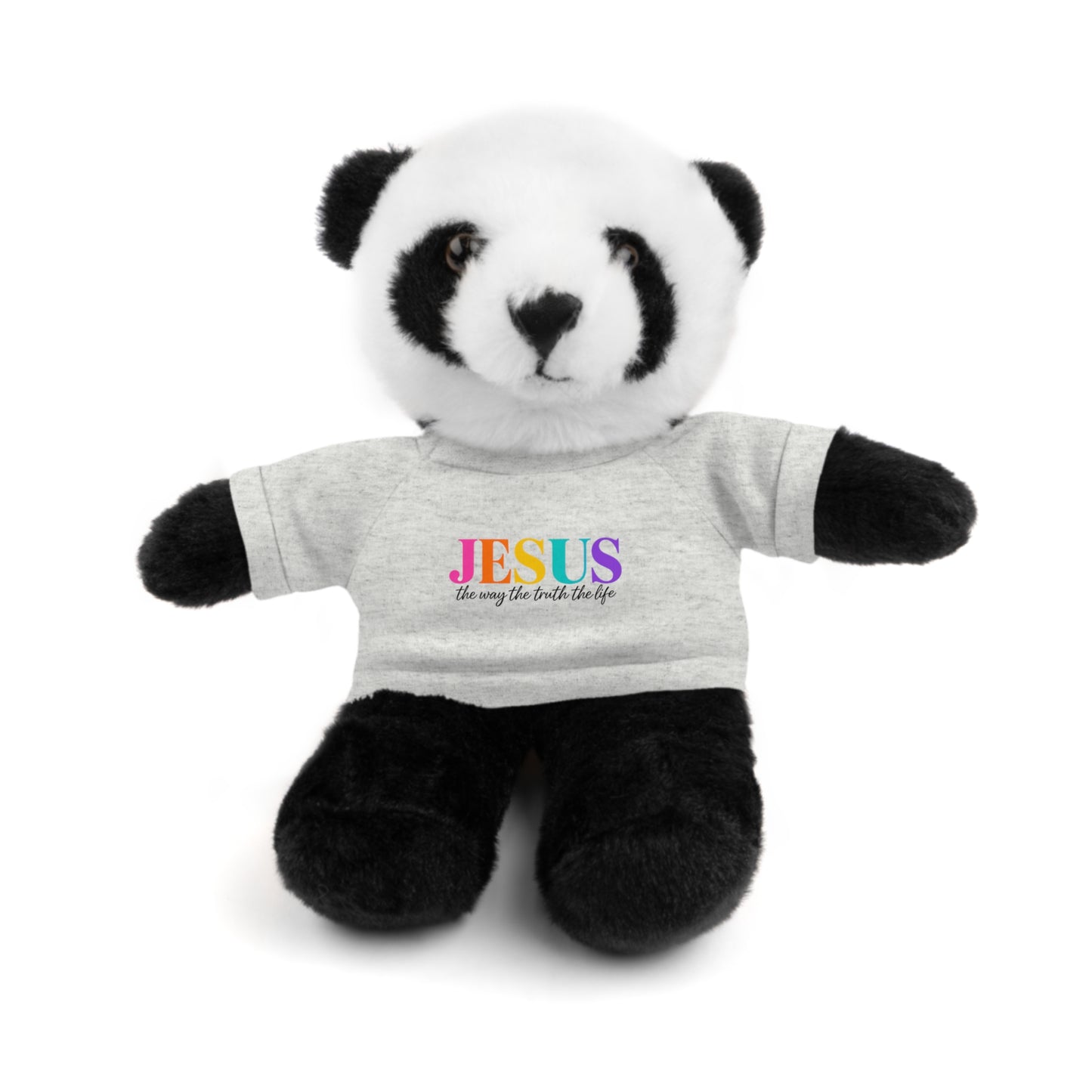 Jesus Rainbow Tee Teddy Bear - Plush Stuffed Animal with Faith Shirt