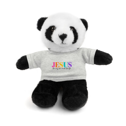 Jesus Rainbow Tee Teddy Bear - Plush Stuffed Animal with Faith Shirt