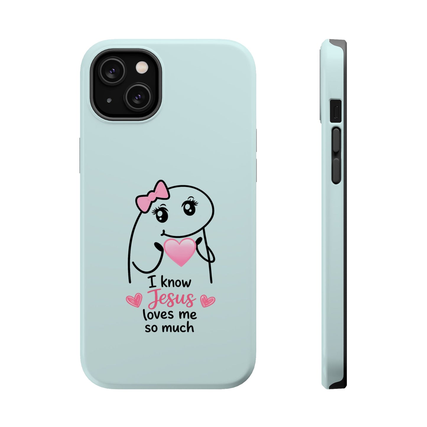 Christian Cute Heart Phone Case — "I Know Jesus Loves Me So Much" Magnetic Impact-Resistant Case