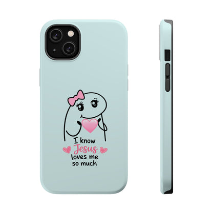 Christian Cute Heart Phone Case — "I Know Jesus Loves Me So Much" Magnetic Impact-Resistant Case