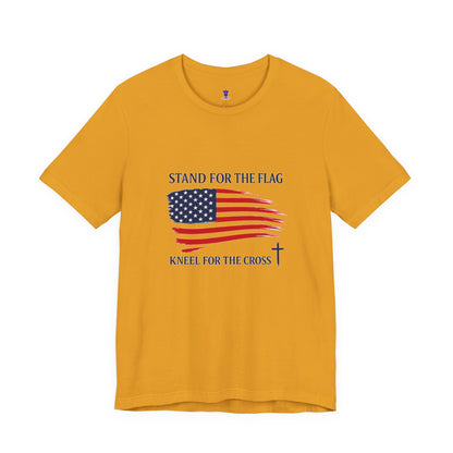 Stand for the Flag, Kneel for the Cross Tee — America 250 Patriotic T‑Shirt
