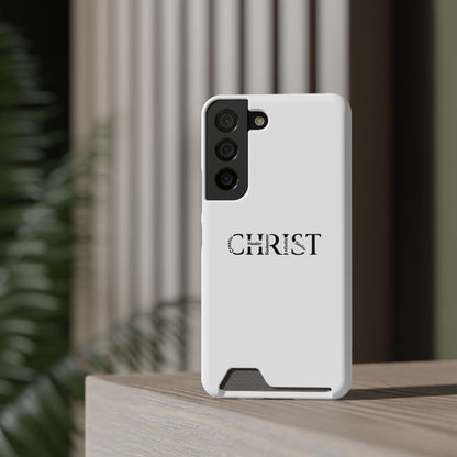 Christian Phone Card Case — Minimal 'CHRIST' Text Wallet Phone Case