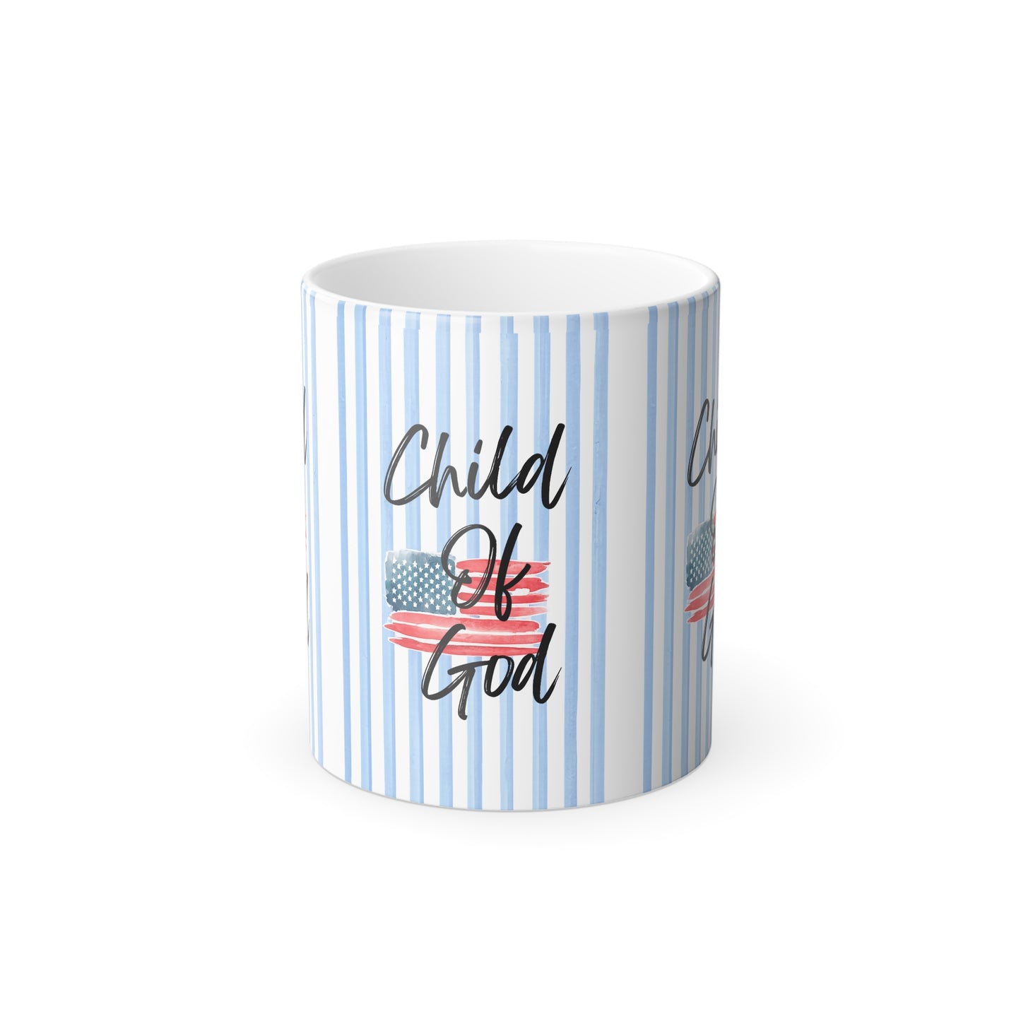 Color-Change Mug — "Child of God" American Flag Design, 11oz