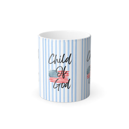 Color-Change Mug — "Child of God" American Flag Design, 11oz