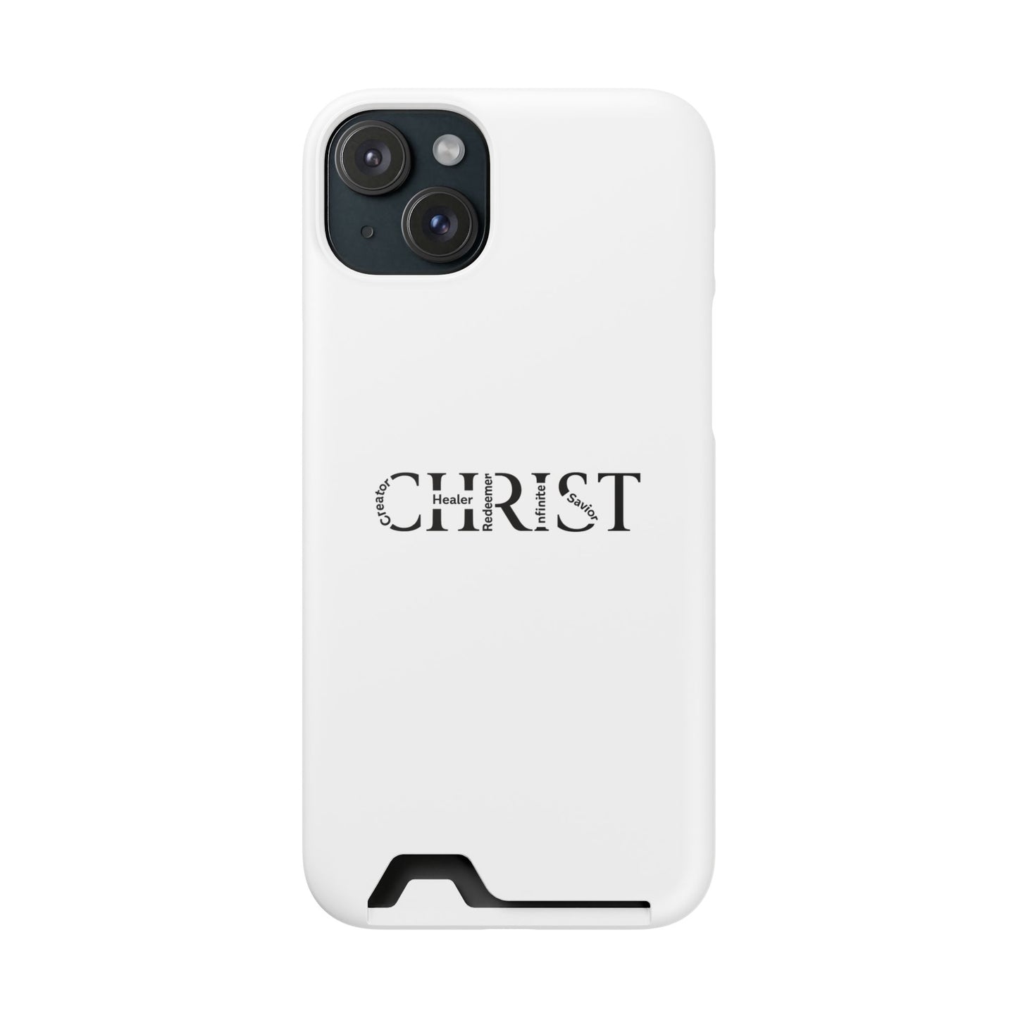 Christian Phone Card Case — Minimal 'CHRIST' Text Wallet Phone Case