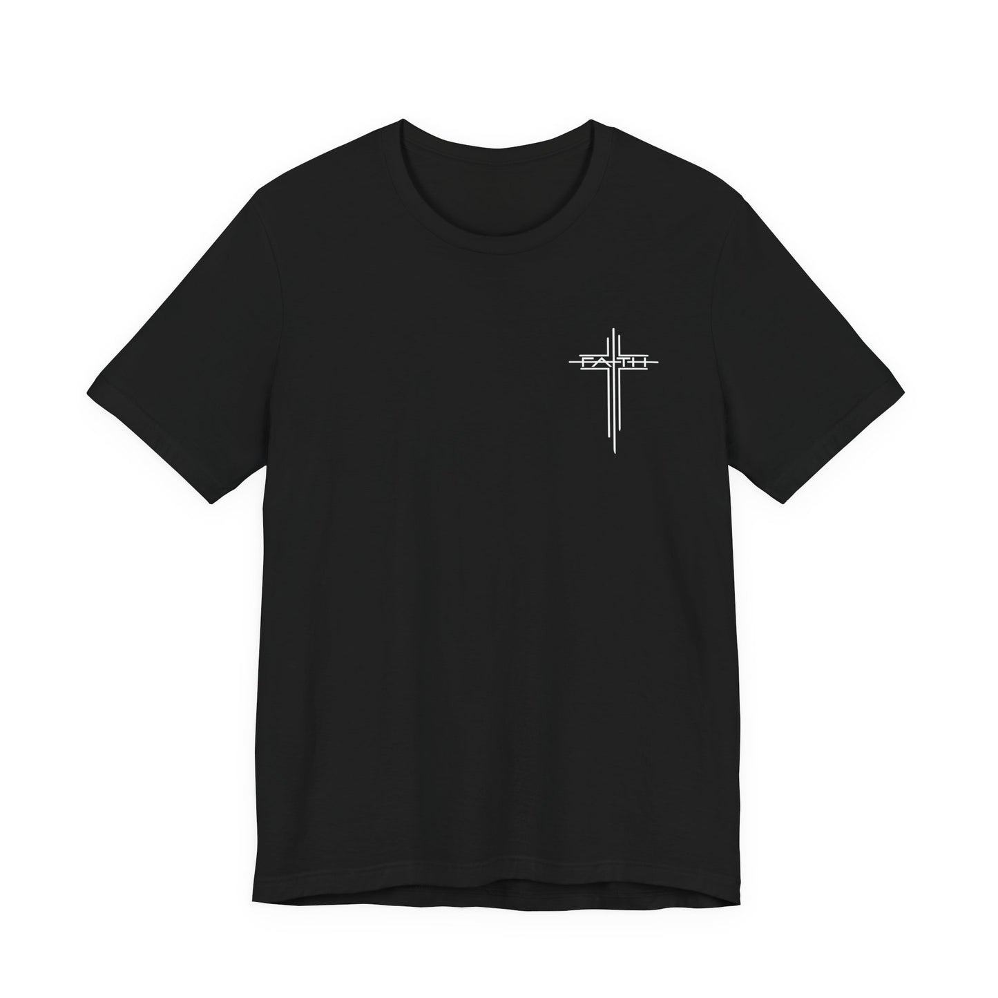 Christian Cross T‑Shirt — Subtle Back Cross Graphic Religious Tee
