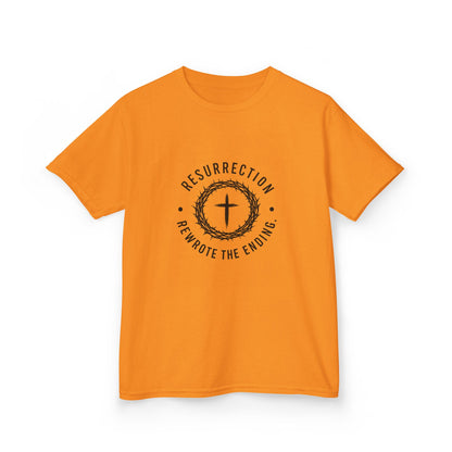 UNISEX KIDS Tee — 'Resurrection: He Wrote the Ending' Cross Graphic