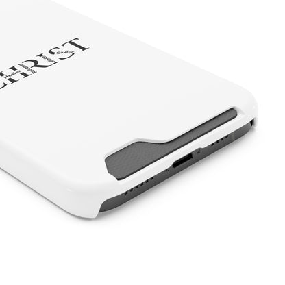 Christian Phone Card Case — Minimal 'CHRIST' Text Wallet Phone Case