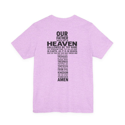 Faith Cross T‑Shirt — 'Our Father' Prayer Typography Tee