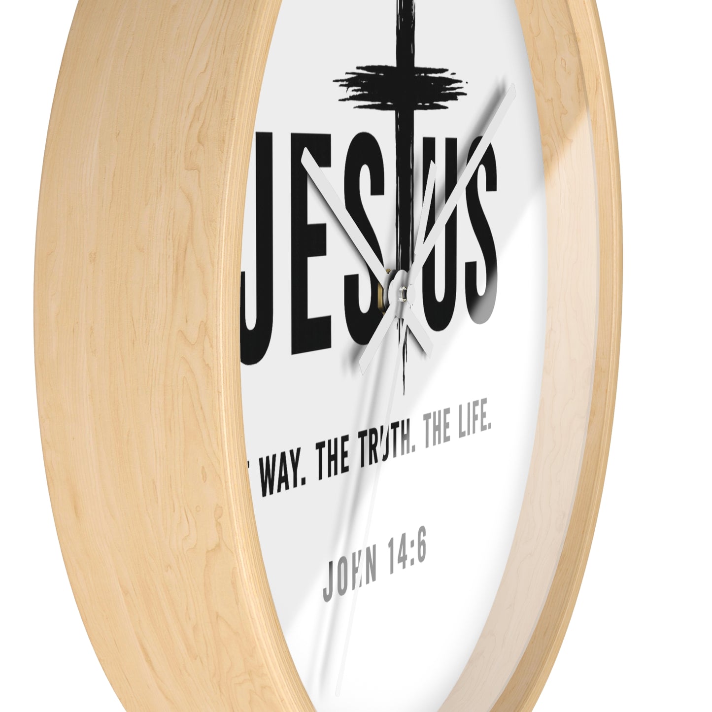 Jesus Wall Clock — "The Way. The Truth. The Life." John 14:6 Christian Decorative Clock
