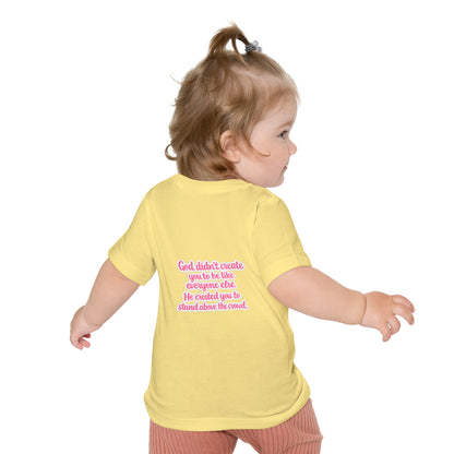Baby T-Shirt — Pink Roller Skates "I Roll with Jesus" | Christian Infant Tee