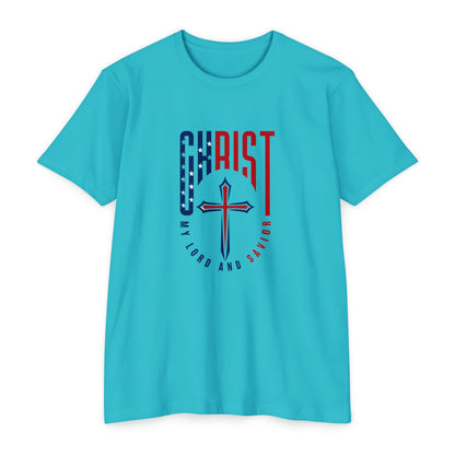 UNISEX Christ Cross T‑Shirt — My Lord and Savior Patriotic Christian Tee