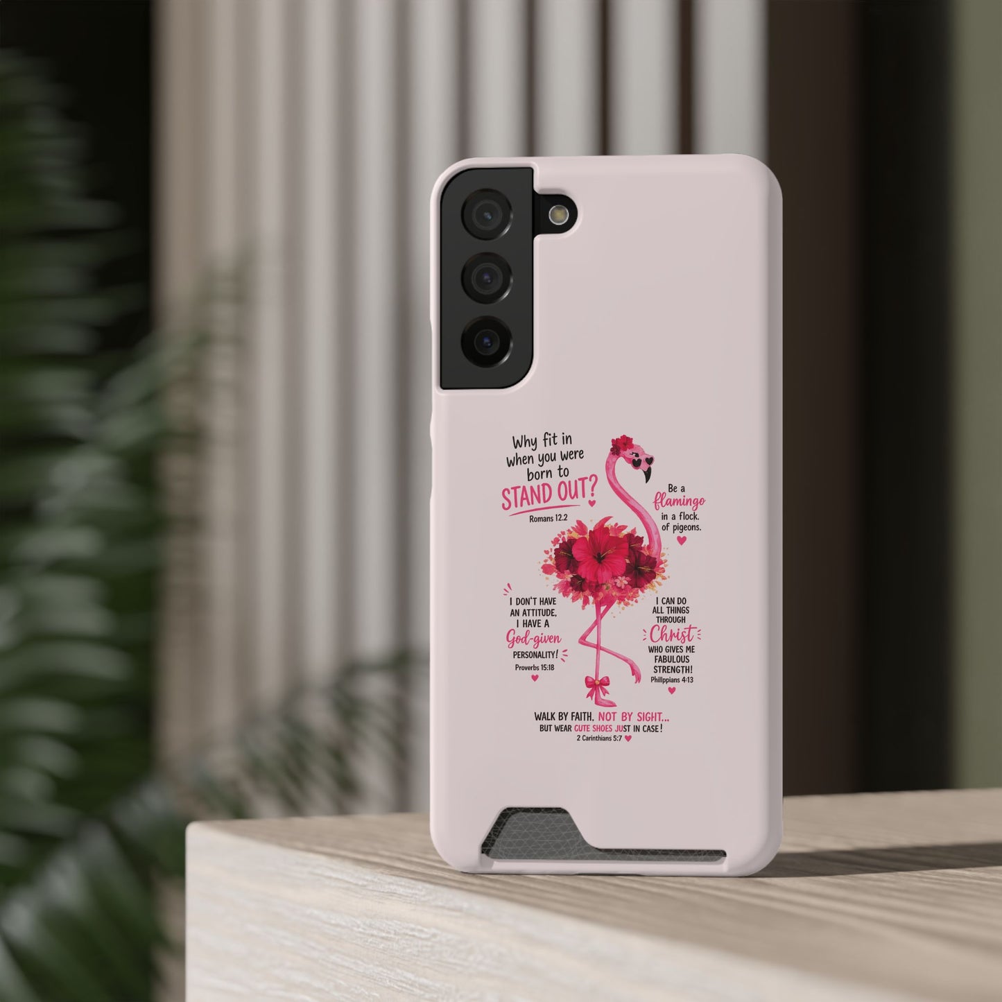 Flamingo 'Stand Out' Phone Card Case — Slim Wallet iPhone Case