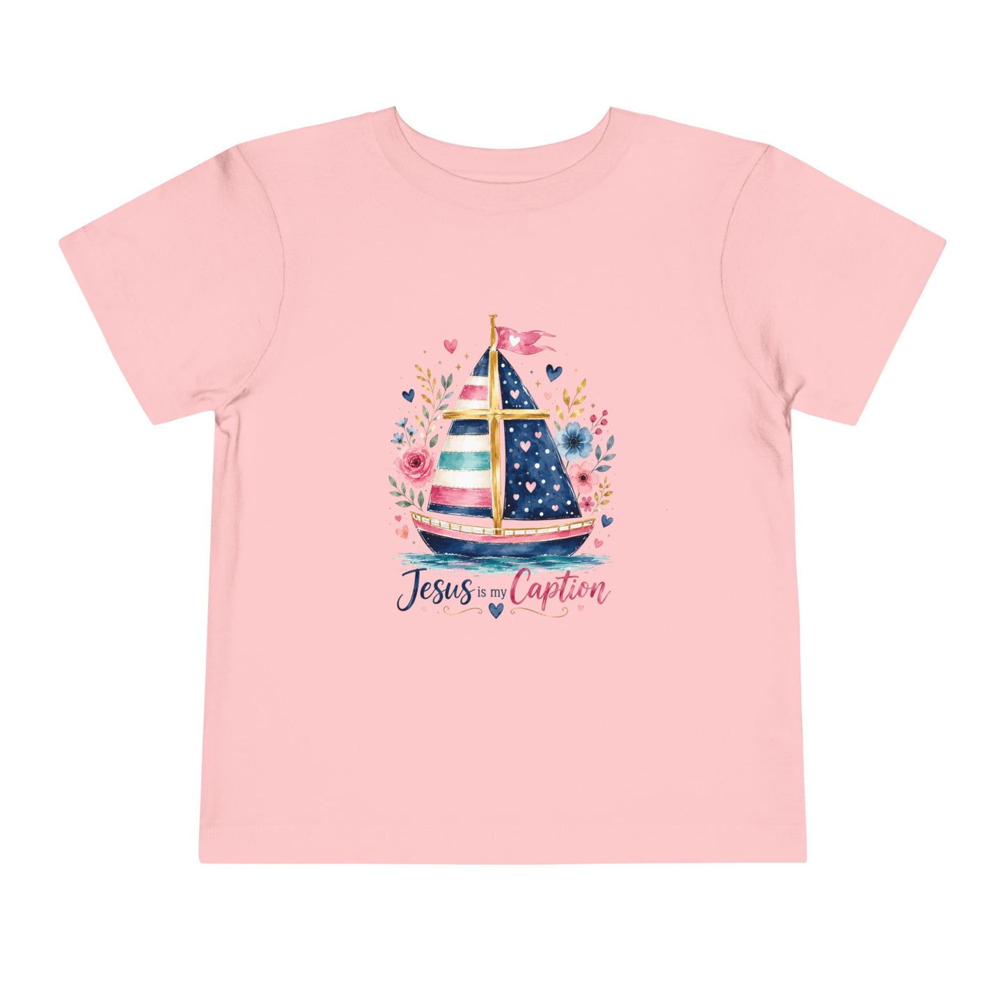 Toddler Tee - 'Jesus is my Captain' Nautical Sailboat Christian Shirt