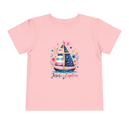 Toddler Tee - 'Jesus is my Captain' Nautical Sailboat Christian Shirt