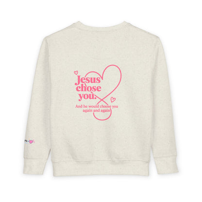 Toddlers' Faith Sweatshirt — "Fueled by Grace, Driven by Faith" Pink Scooter