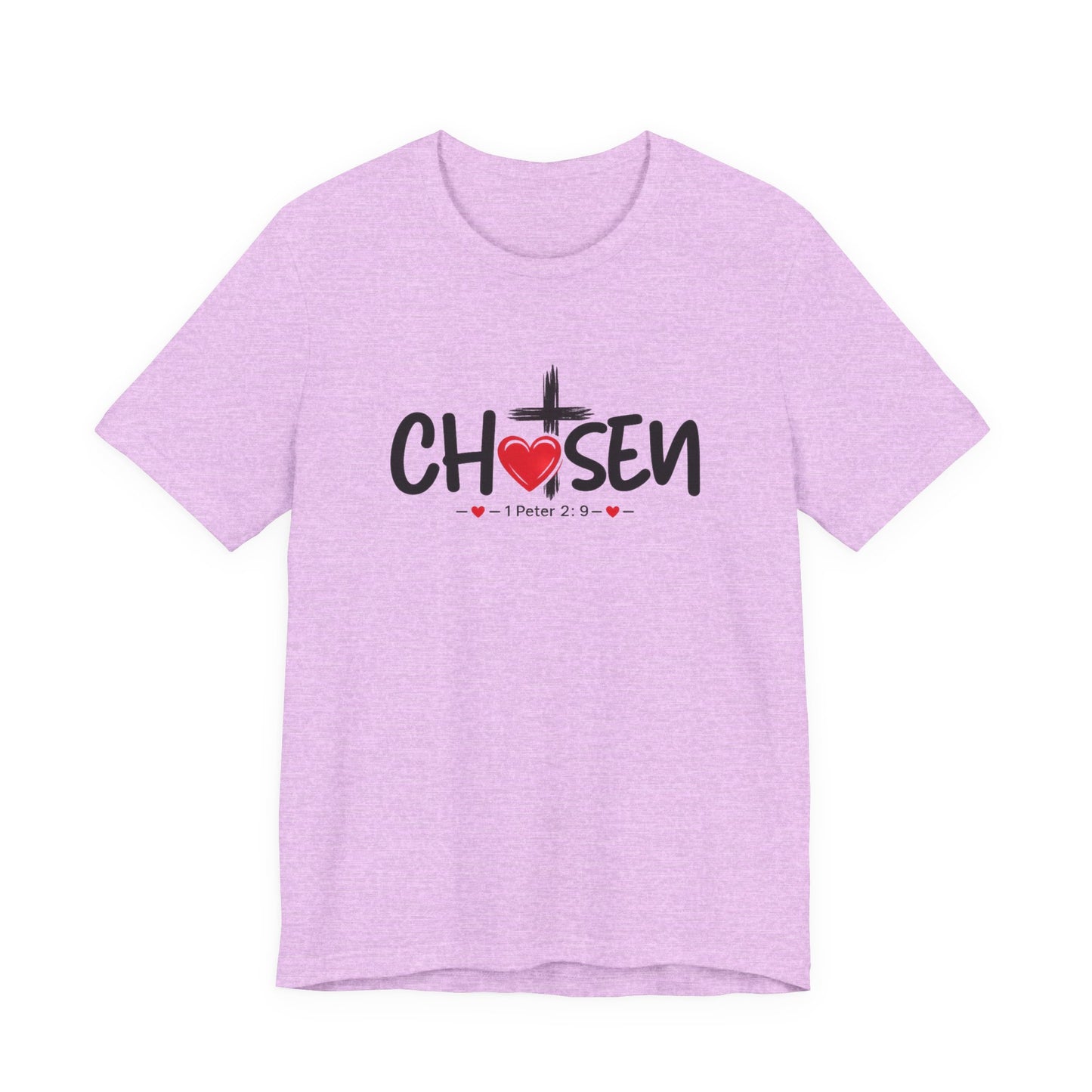 Chosen Cross Heart T-Shirt — Christian Faith Tee (1 Peter 2)