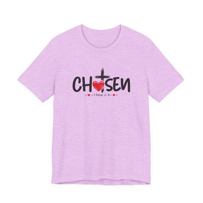 Chosen Cross Heart T-Shirt — Christian Faith Tee (1 Peter 2)