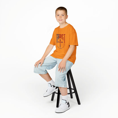 Kids Christian T-Shirt — "Christ Lives Our Hope" Patriotic Cross Tee