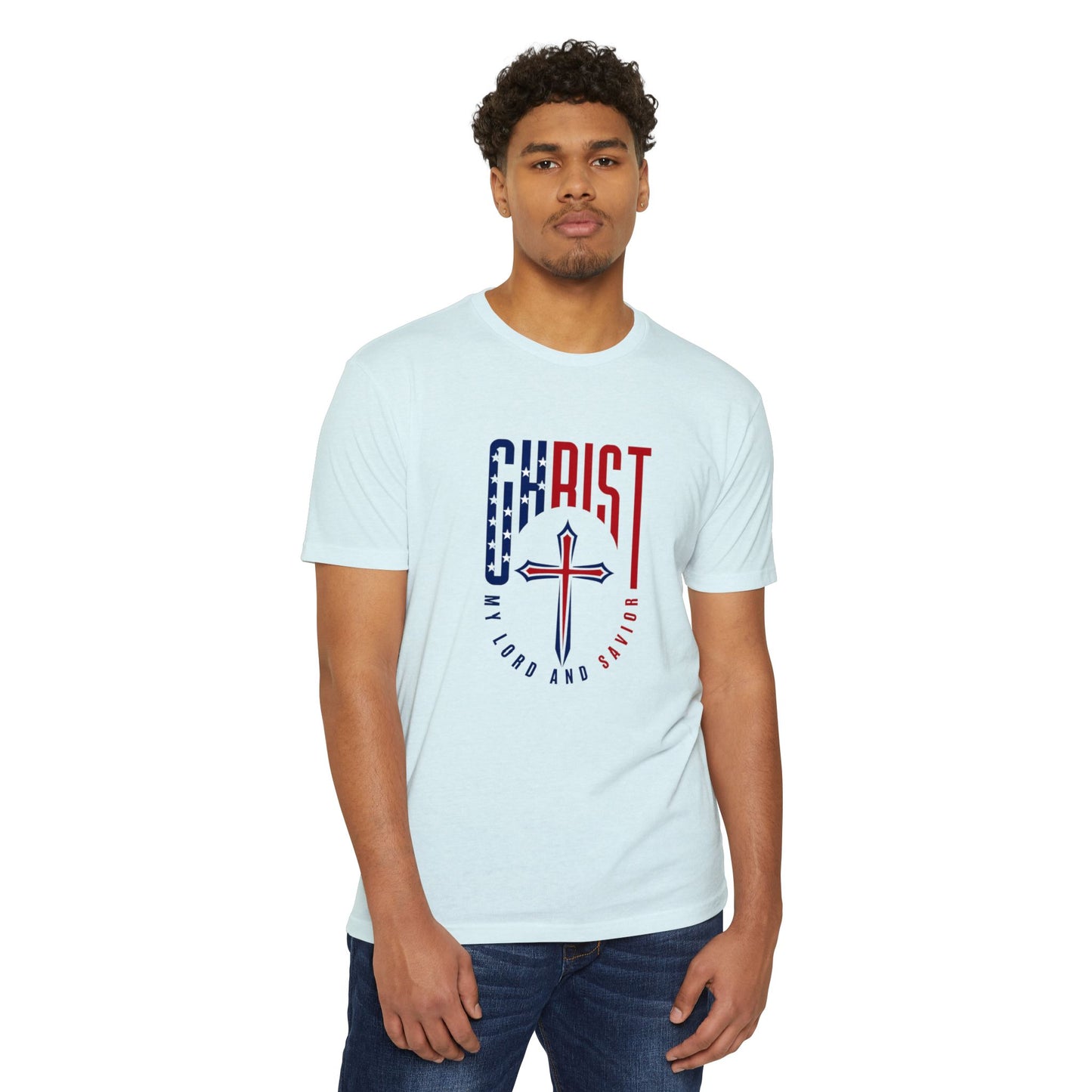 UNISEX Christ Cross T‑Shirt — My Lord and Savior Patriotic Christian Tee