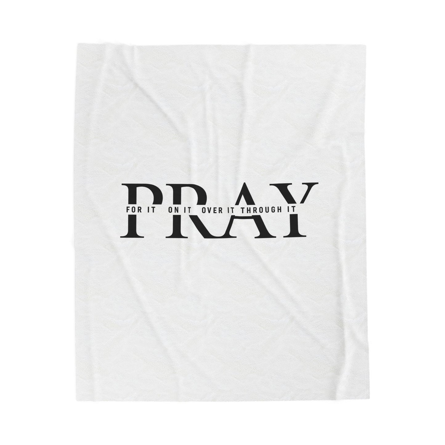 Pray Velveteen Plush Blanket — "PRAY" Faith Quote Throw for Comfort & Devotion