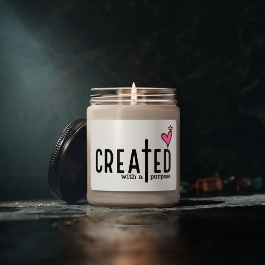 Soy Candle — "Created with a Purpose" Inspirational 9oz Scented Jar