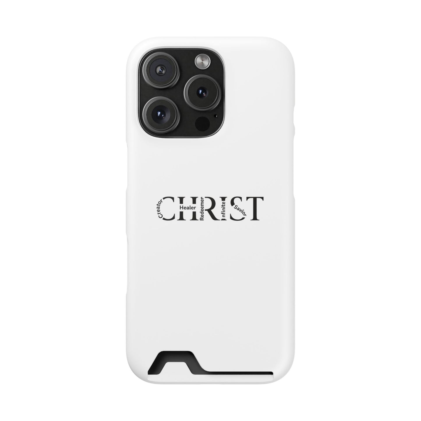 Christian Phone Card Case — Minimal 'CHRIST' Text Wallet Phone Case