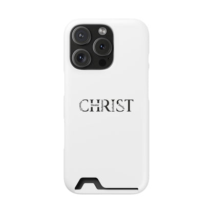 Christian Phone Card Case — Minimal 'CHRIST' Text Wallet Phone Case