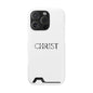 Christian Phone Card Case — Minimal 'CHRIST' Text Wallet Phone Case