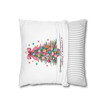 Christmas Tree Pillowcase — "Granddaughter, you are a blessing from above. Merry Christmas!"