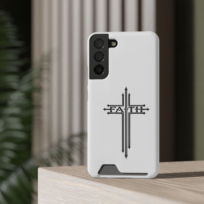 Faith Cross Phone Case with Card Holder — Slim Protective Wallet Case