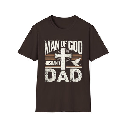 Man of God Dad T-Shirt – Christian Husband & Father Faith Tee