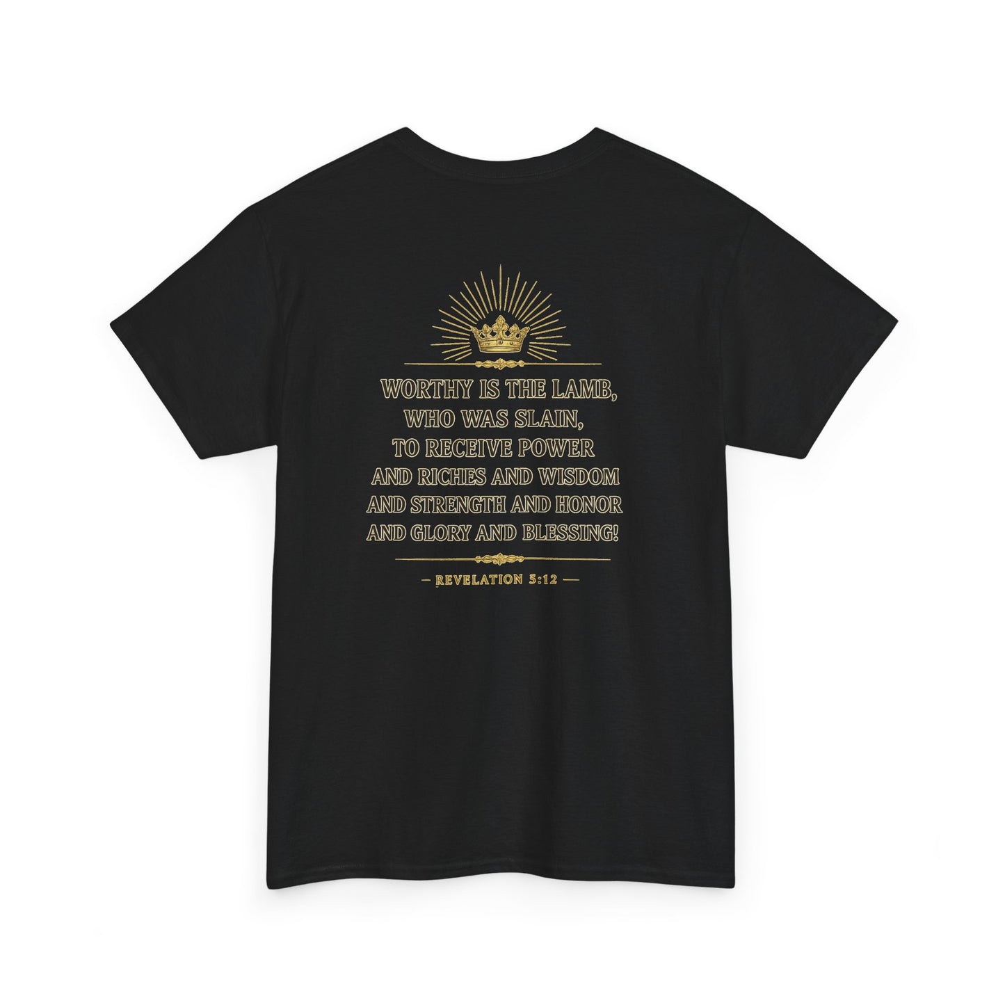 'Worthy Is The Lamb' Tee – Revelation 5:12 Bible Verse Shirt