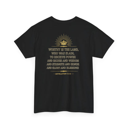 'Worthy Is The Lamb' Tee – Revelation 5:12 Bible Verse Shirt