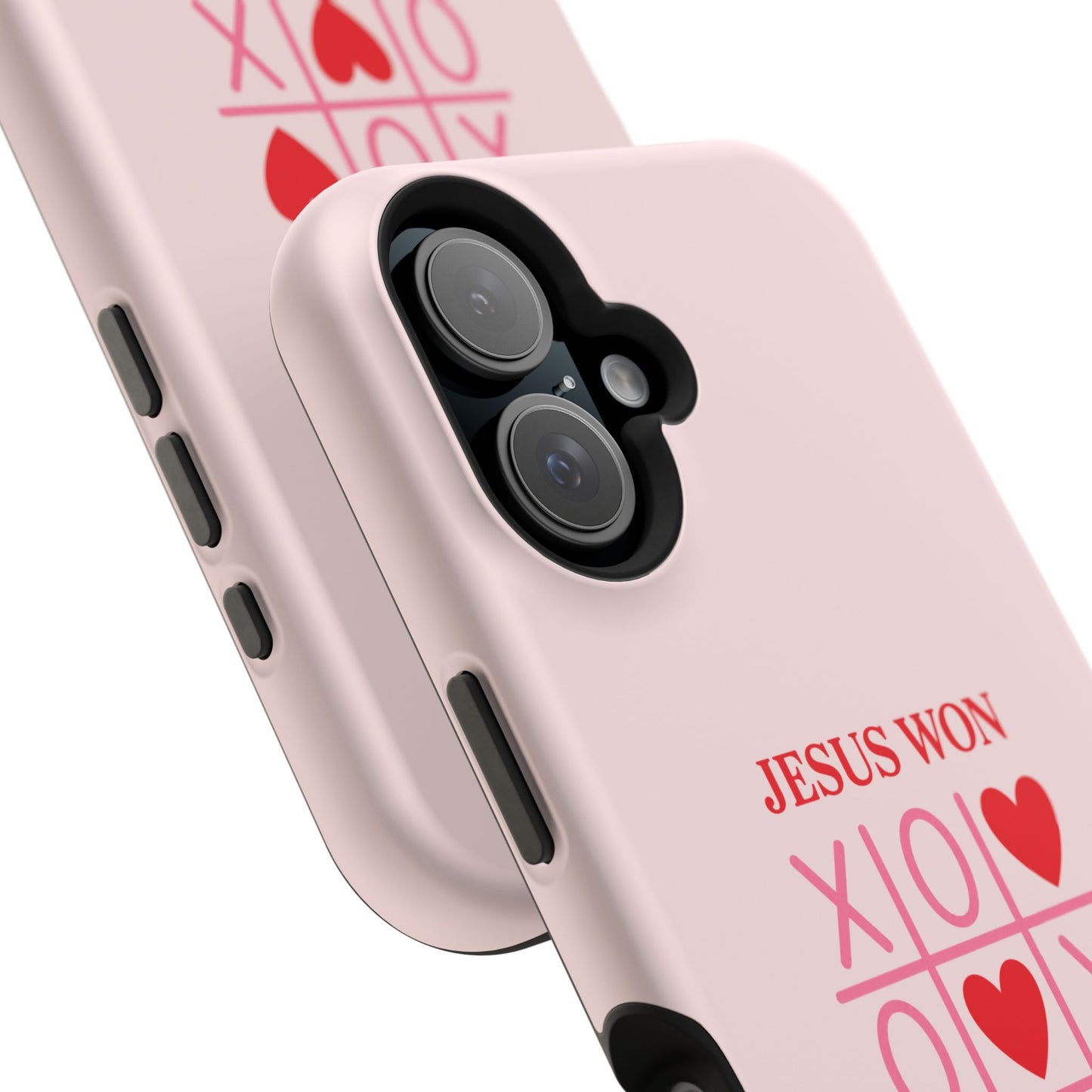 iPhone Case — "Jesus Won My Heart" Pink Magnetic Impact-Resistant Phone Case