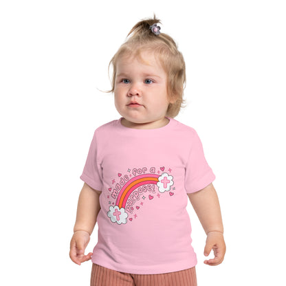 Baby T-Shirt — "Made for a Purpose" Pink Rainbow Christian Infant Tee