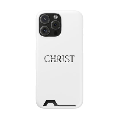 Christian Phone Card Case — Minimal 'CHRIST' Text Wallet Phone Case