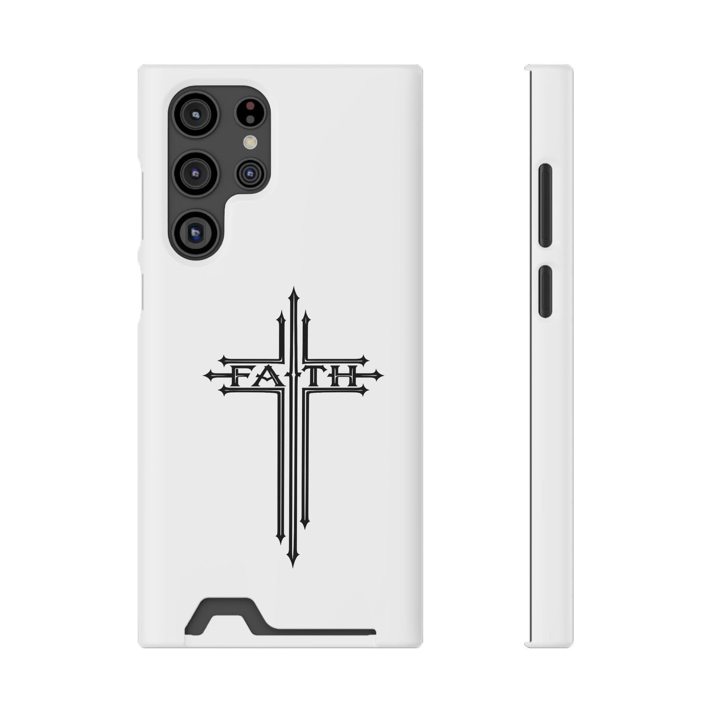Faith Cross Phone Case with Card Holder — Slim Protective Wallet Case