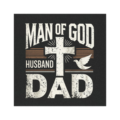 Car Magnet — "Man of God Husband Dad" Religious Cross Faith Magnet for Christian Fathers (Father's Day Gift)