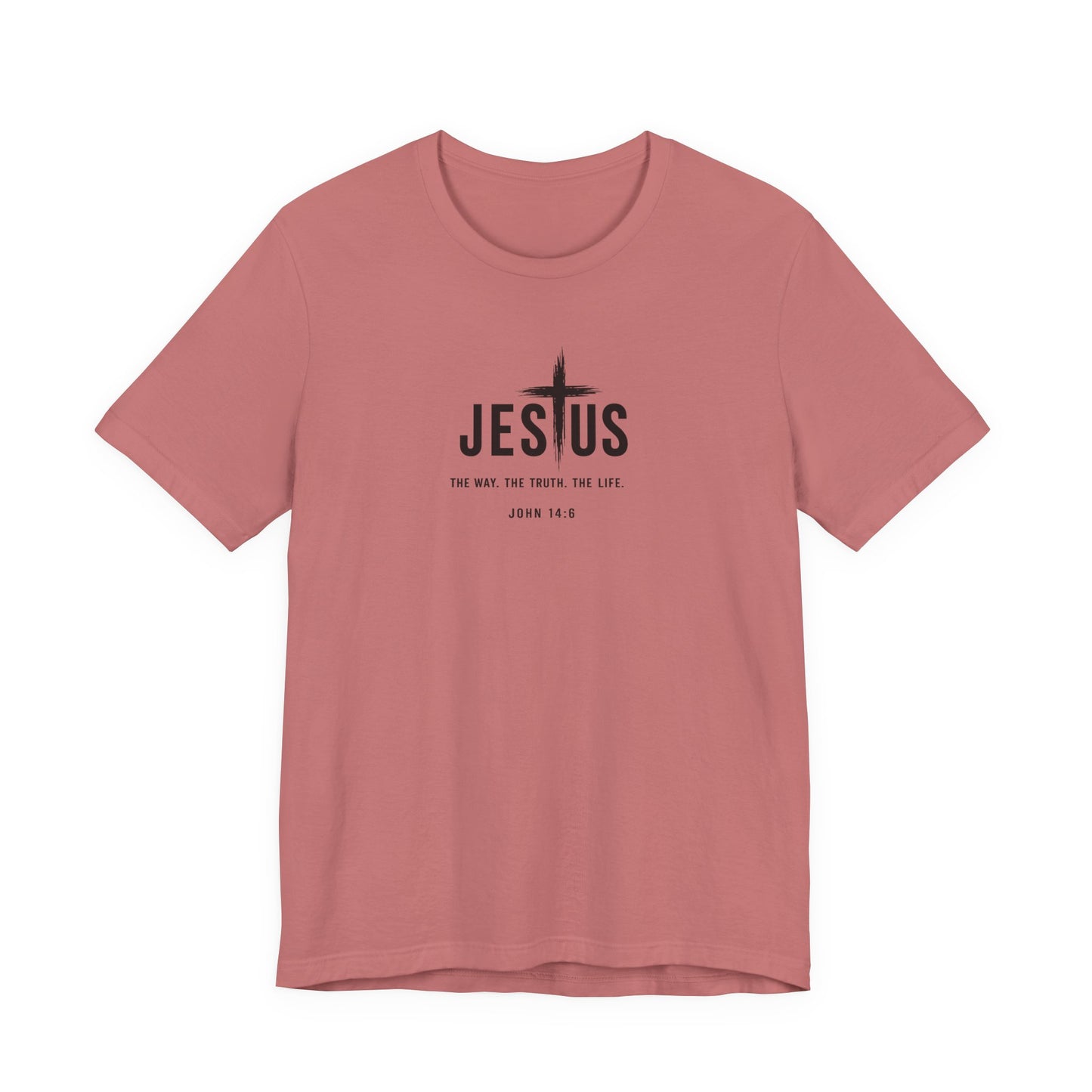 Faith Over Everything Christian Tee — "Jesus" Cross Design, John 14:6 Inspirational Shirt