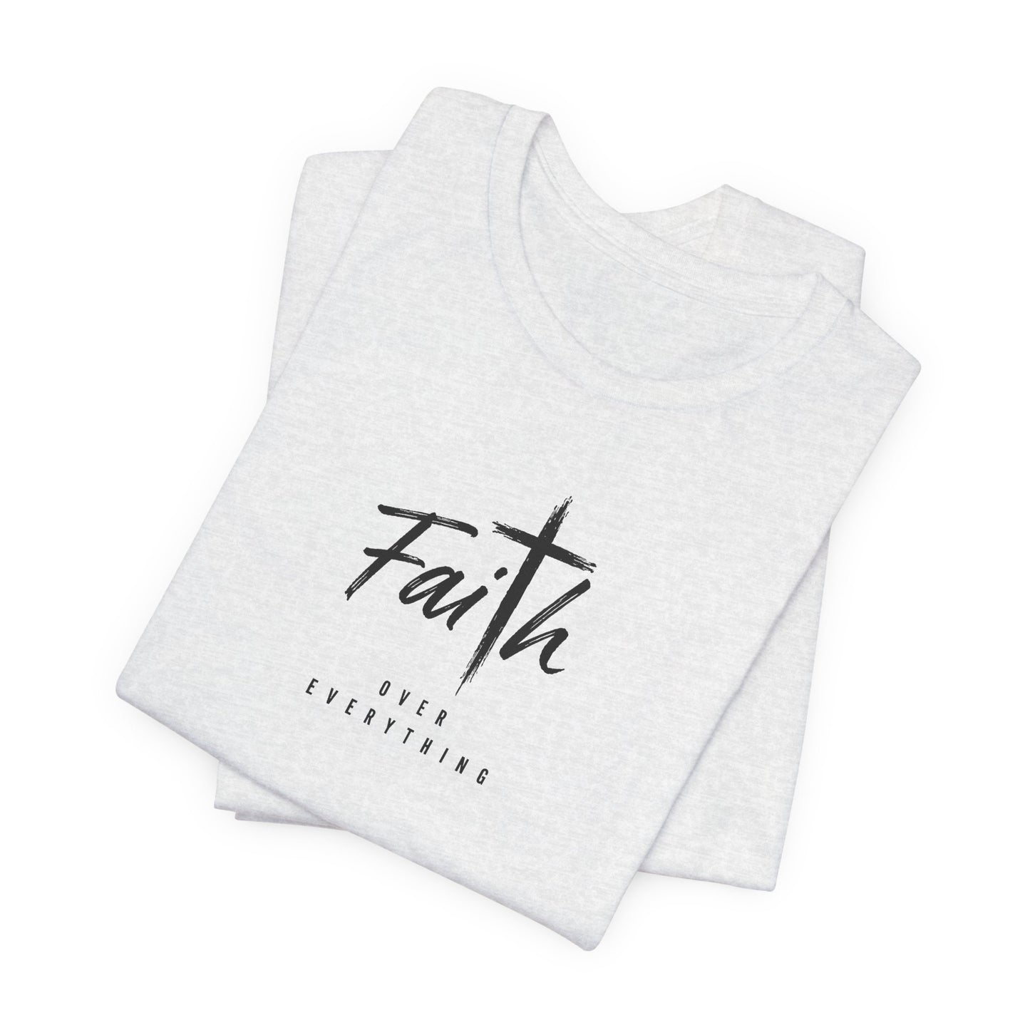 Faith Cross T-Shirt — 'Our Father' Lord's Prayer Back Print Christian Tee