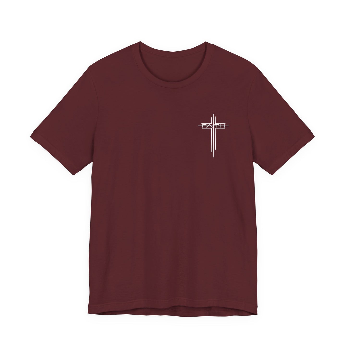 Christian Cross T‑Shirt — Subtle Back Cross Graphic Religious Tee