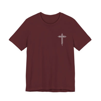 Christian Cross T‑Shirt — Subtle Back Cross Graphic Religious Tee