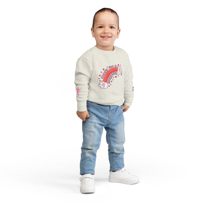 Toddler Sweatshirt — 'Made for a Purpose' Rainbow & 'God's Timing is Perfect' Pink Graphic